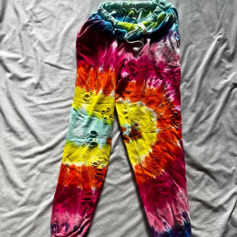 Katie J NYC Distressed Tie Dye Sweat pants girls size Large